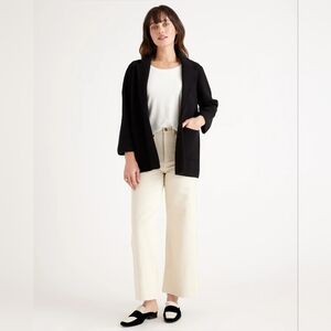 Quince 100% Organic Cotton Knit Blazer in Black